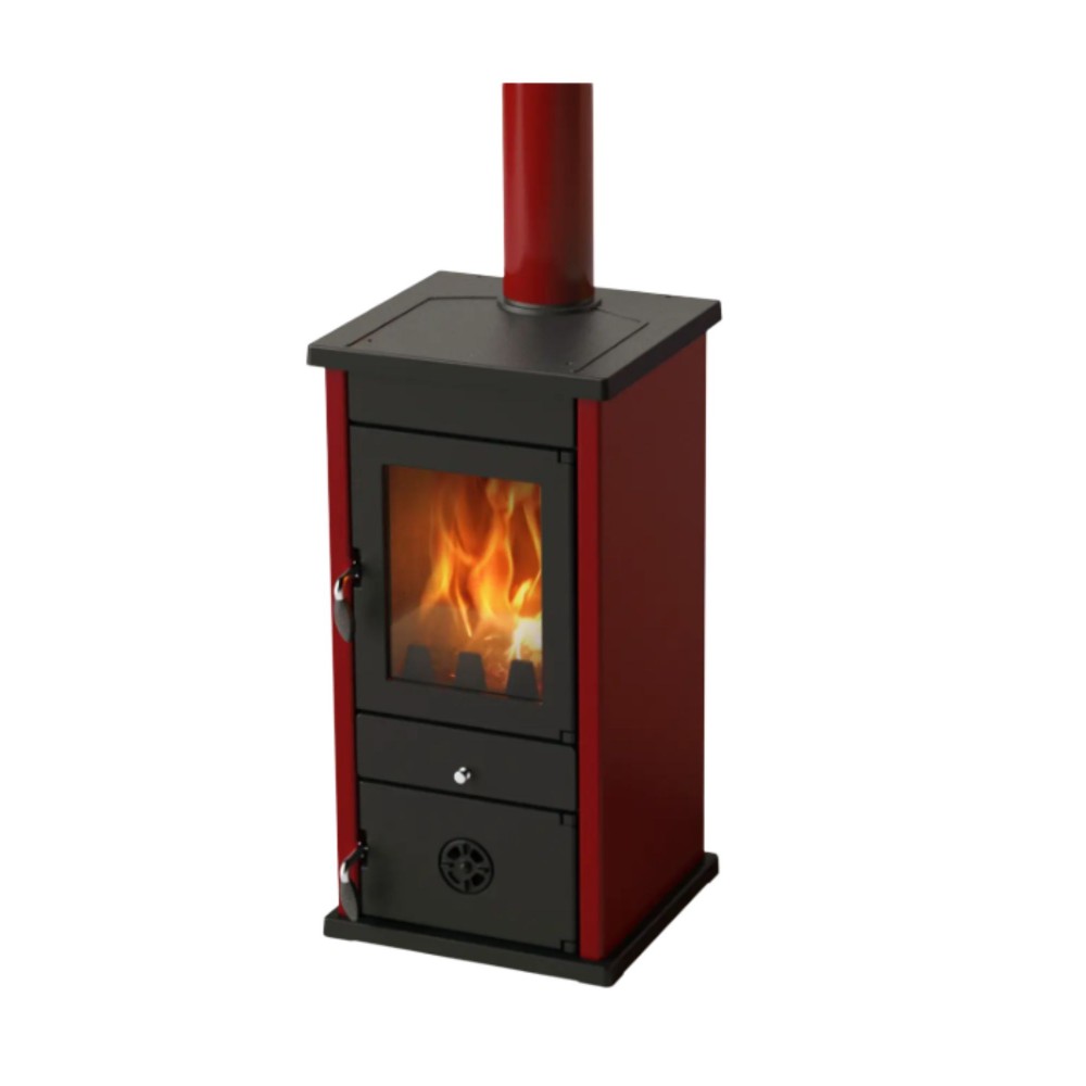 ᐉ Wood Burning Stove With Back Boiler MBS Thermo Vesta Red, 11.2kW